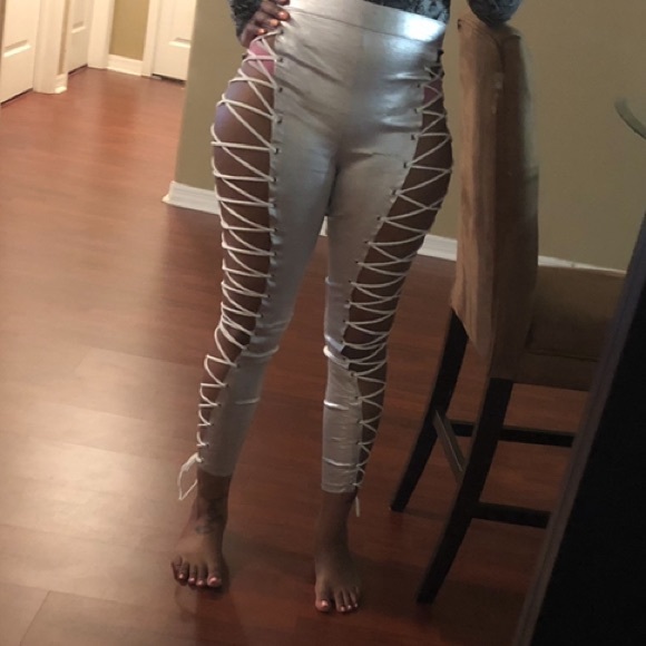 Laced Pants- Silver - Picture 2 of 6